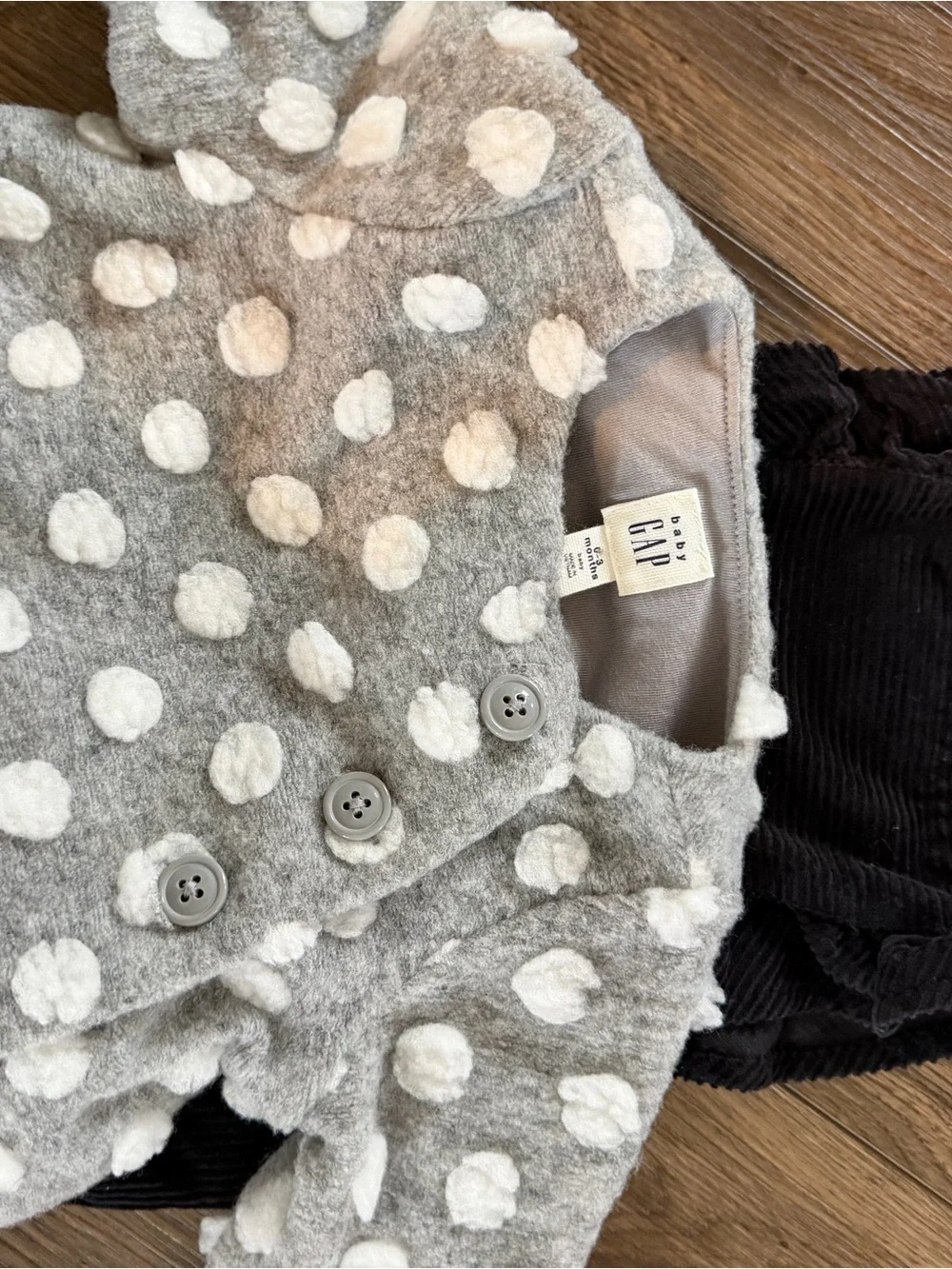 Baby Gap Girls 0-3M Bundle | Corduroy Overalls & Polka Dot Sweater Jacket⁠